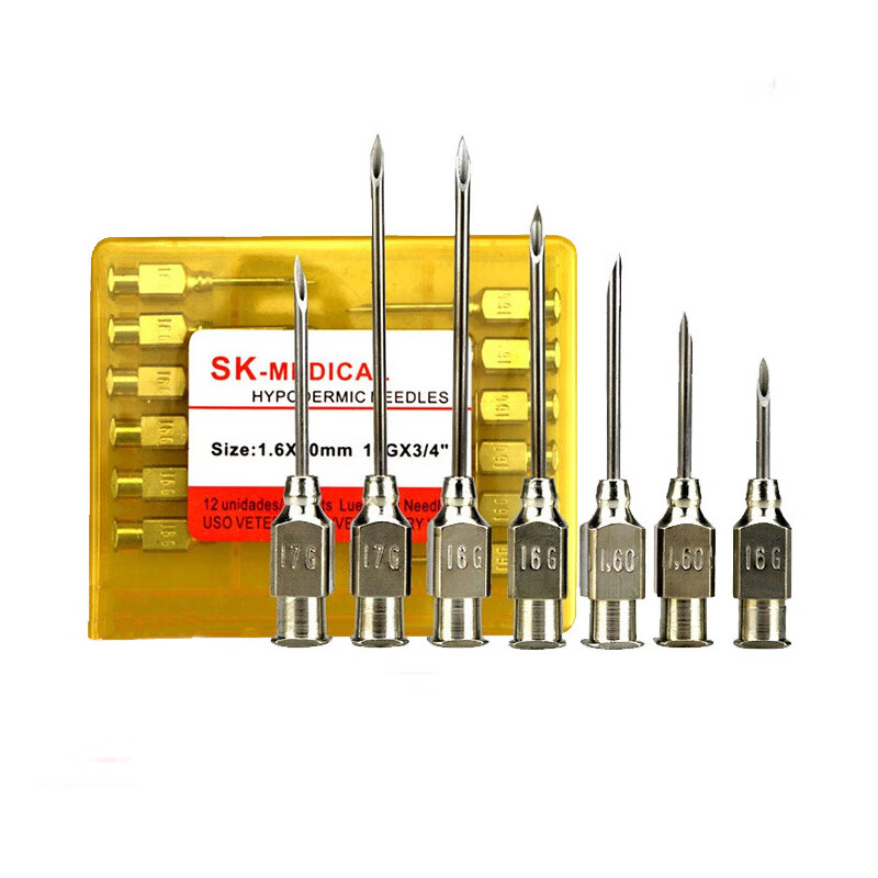 萌肉居 a美国兽用针头12支装304不锈钢针头猪牛羊畜牧兽医疫苗注射器