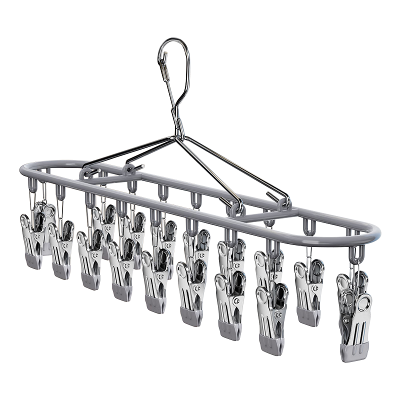 四万公里袜夹晒袜子阳台不锈钢晾衣夹子多功能袜夹挂袜架内衣内裤架子18夹