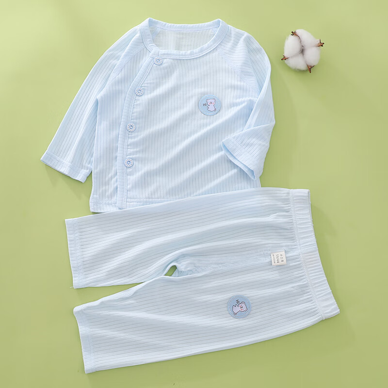 小三月6一12月婴儿夏装新生男女宝宝冰丝莫代尔3月两件套分体薄款衣服