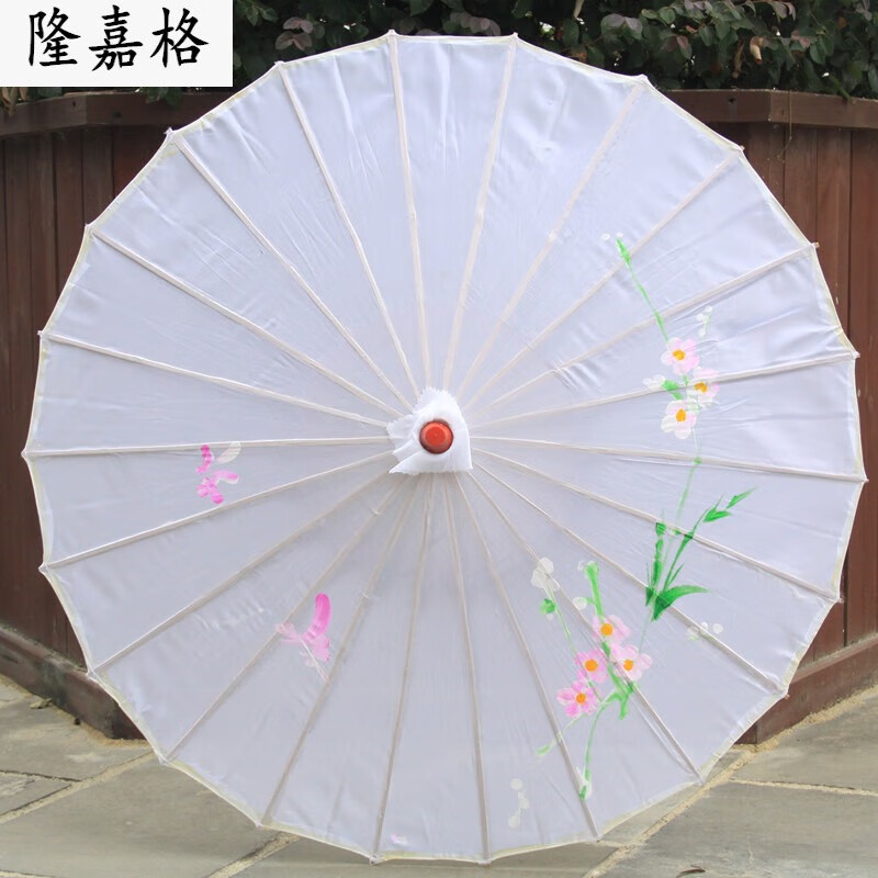 玖甸工艺伞舞蹈伞道具伞绸布伞古典伞演出伞跳舞伞装饰吊顶伞 白色  