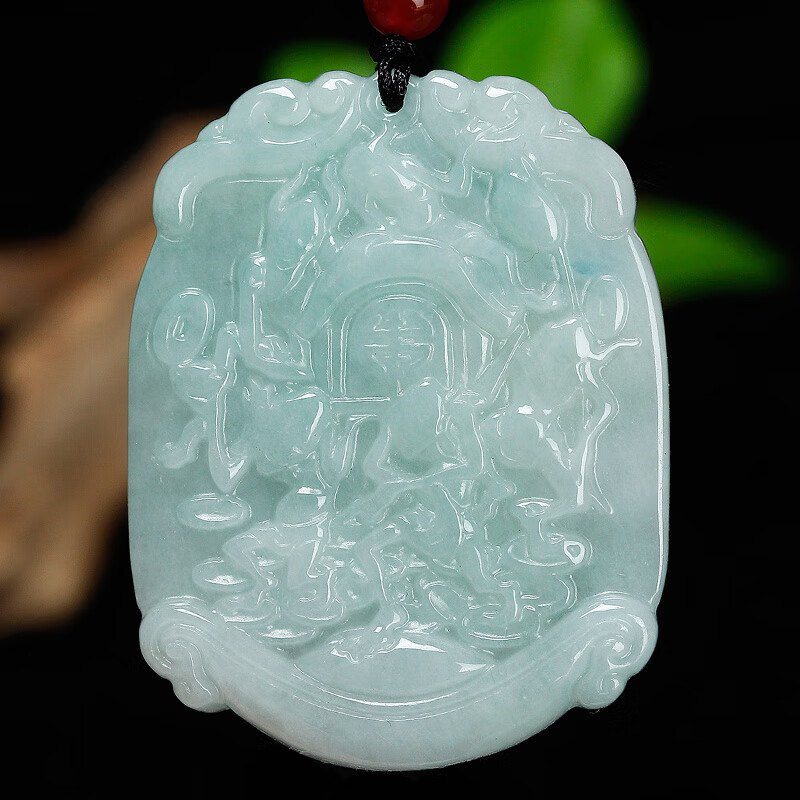 瑾晨五鬼元宝铜钱玉牌翡翠玉佩抬棺财挂件吊坠抬棺材项链 五鬼 绳