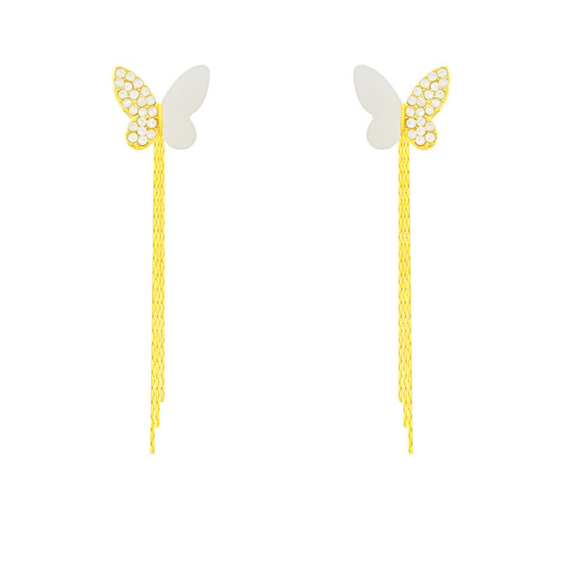 蝴蝶结小流苏耳环女秋冬高级气质感耳饰 银针