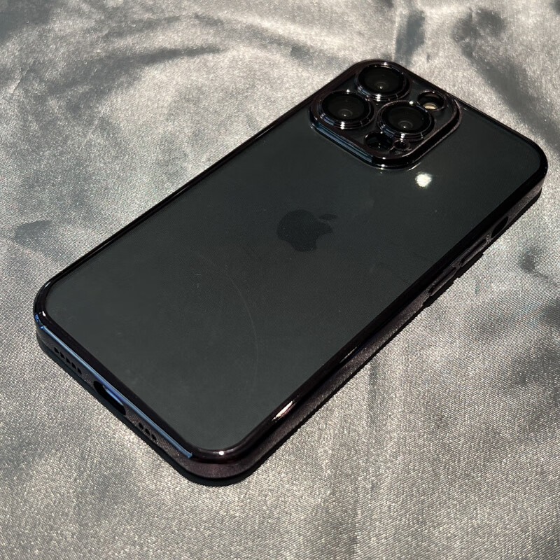 倾雪石墨黑适用15苹果手机壳感防摔硅胶不发黄新款 【电镀墨色-软壳】