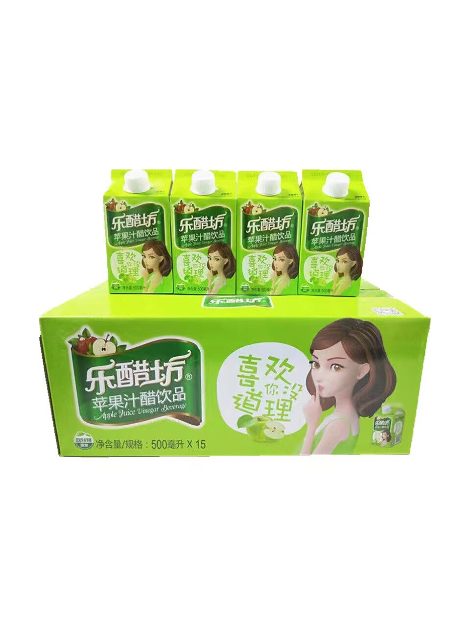 乐醋坊苹果醋饮料苹果汁醋饮品500ml*15瓶整箱 苹果味