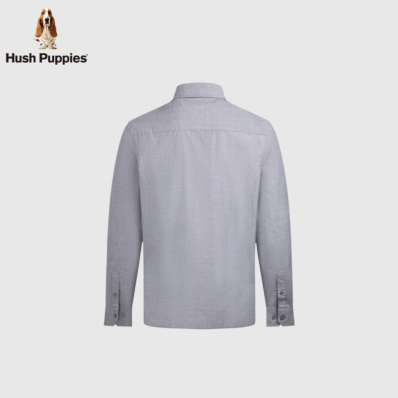 暇步士(Hush Puppies)【顺滑细腻】男装2025春秋新款柔软轻薄休闲长袖衬衫 潮汐蓝 S