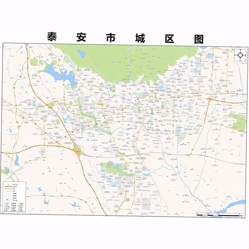 2024新款泰安市地图贴图 办公室挂图 高清防水墙壁装饰画定制地图 地