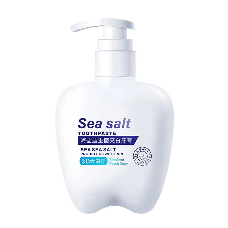 同伢堂益生菌海盐薄荷牙膏按压式清新口气去渍净洁牙齿口腔护理 1瓶