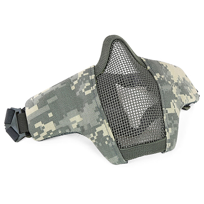 川君行半脸钢丝网面罩cs骷髅面罩防护面铁网面具 acu