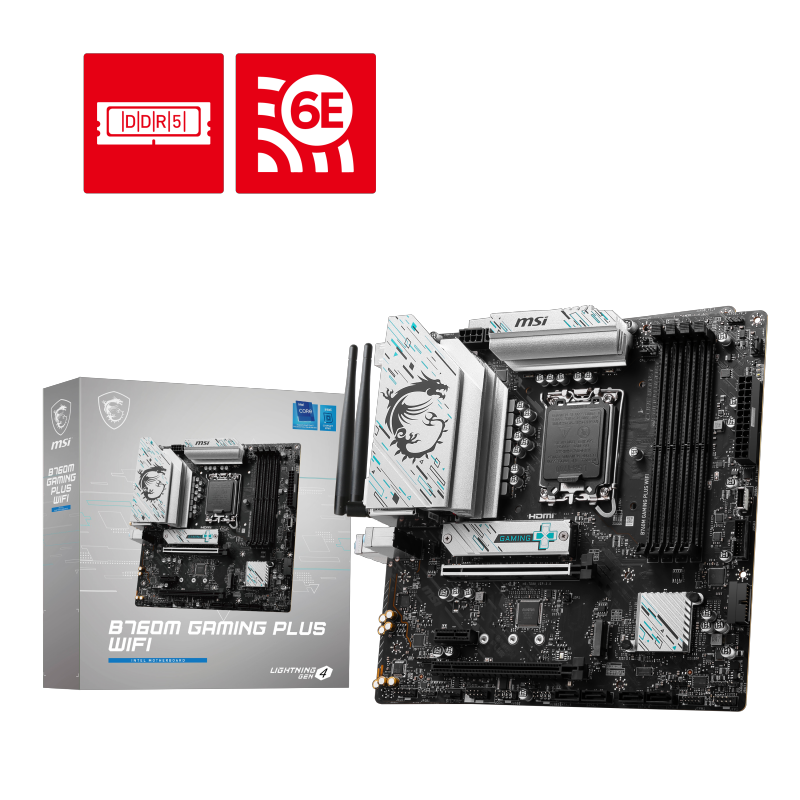 微星(MSI)B760M GAMING PLUS WIFI 游戏电脑主板 支持 CPU 14600KF/14600K/14700KF(Intel B760/LGA 1700)