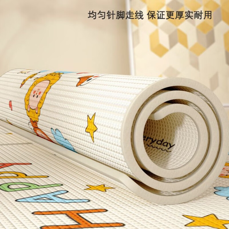 迪士尼（Disney）寶寶爬行墊雙面加厚嬰兒客廳家用泡沫地墊防潮游戲毯可拼接折疊 雙面可用加厚2厘米(店長(zhǎng)) 3.0米x1.8米