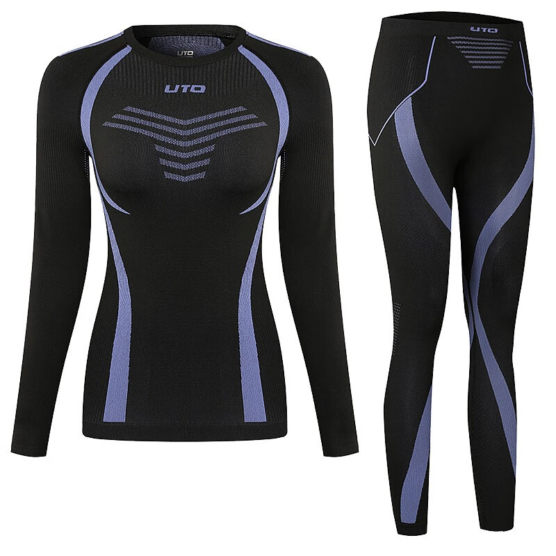 悠途(UTO) 户外功能内衣保暖排汗透气紧身压缩运动登山滑雪速干衣套装 女款星灰紫(超能速干款) S