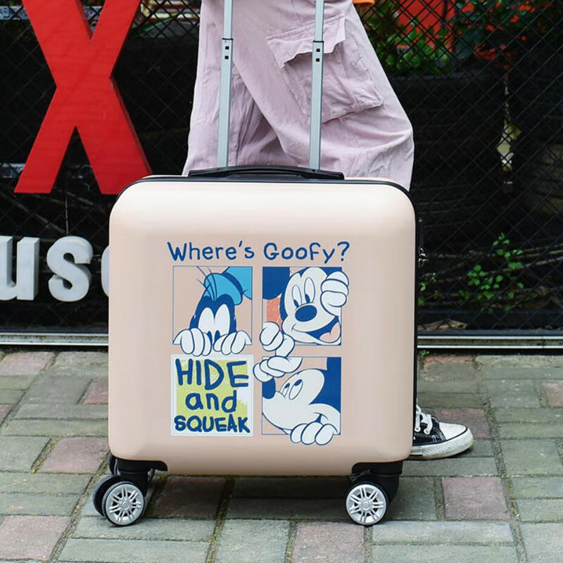 芈上宣儿童行李箱6-12岁小型卡通定制Logo可爱公主小学生女旅行箱登机箱 薄荷色-不眠狗+小包 002款 20寸