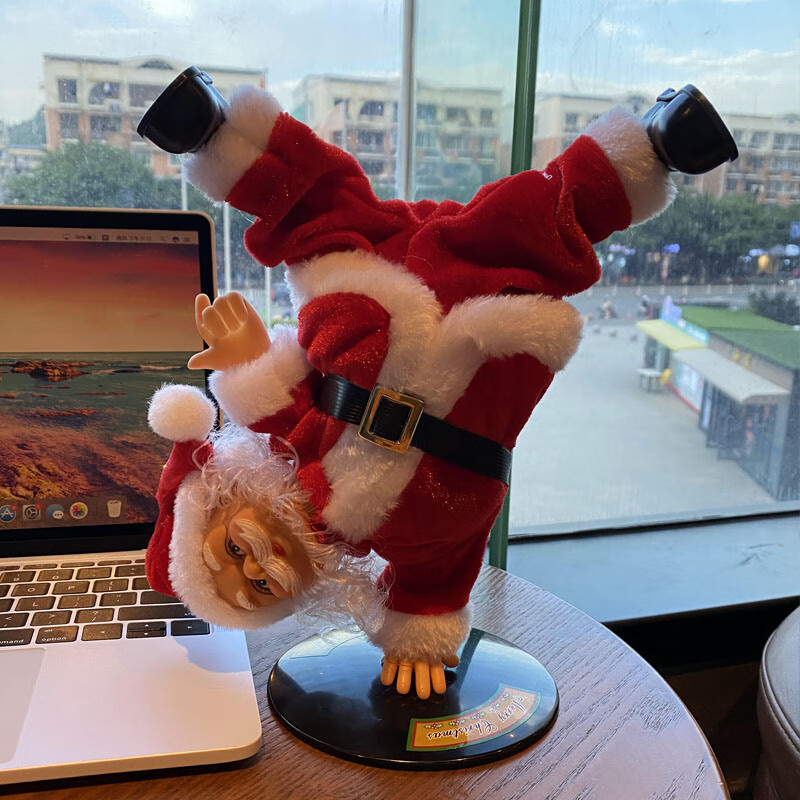 好沐音(haomuyin)yearo toy会跳舞的圣诞老人 倒立跳舞旋转扭屁股电动