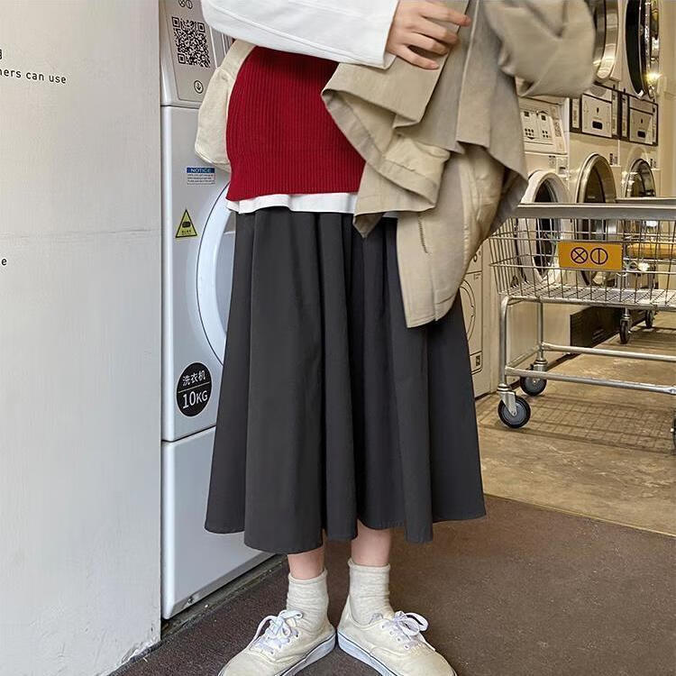 szvb屁帘女遮胯半身裙子自制 纯色腰封裙大裙摆伞裙松紧腰复古显瘦