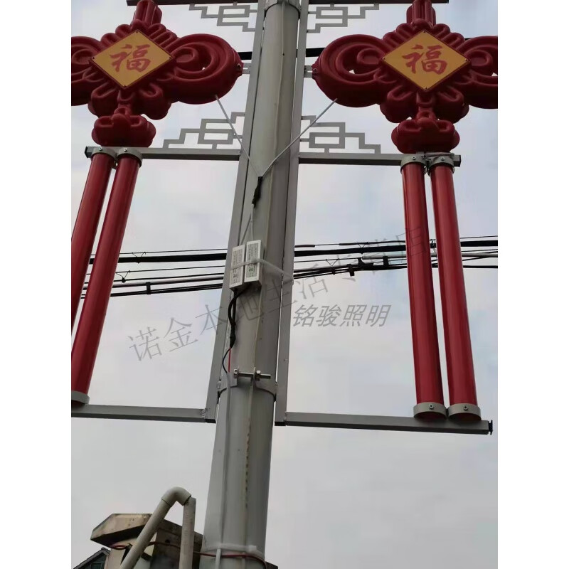 霜魄路灯杆节日灯笼户外led中国结道路景观灯外挂中国结路灯红装饰灯