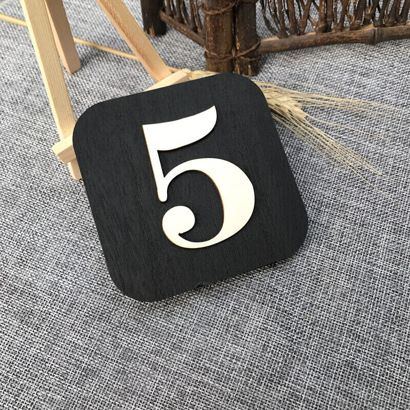 个性餐厅饭店桌牌桌子号码牌网咖编号贴定做牌 黑色纯数字内容备注 5x