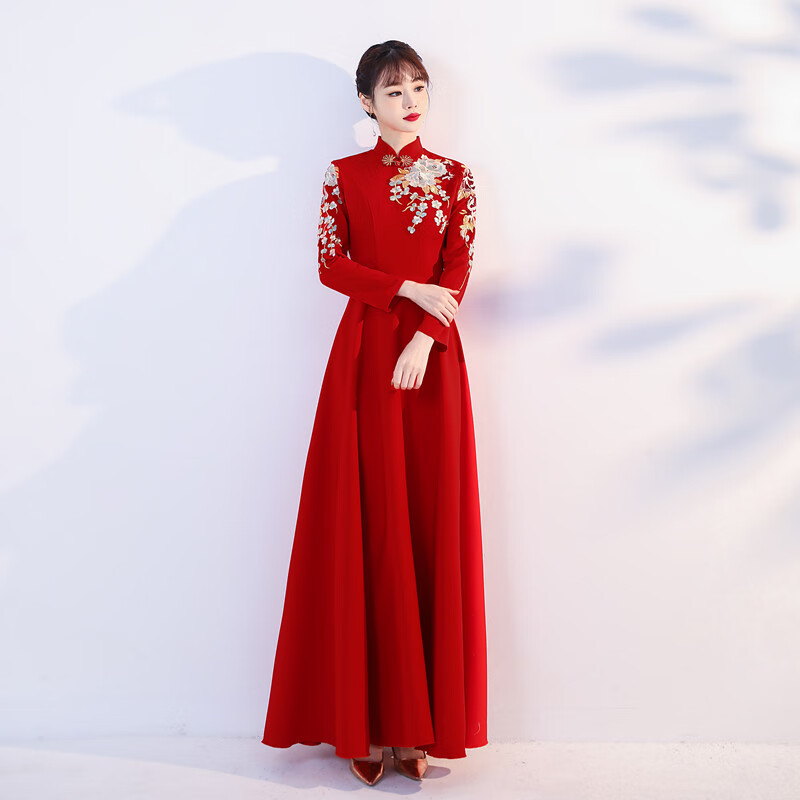 悦澈礼仪小姐礼服迎宾旗袍礼仪颁奖小姐服冬季大合唱团演出服比赛活动