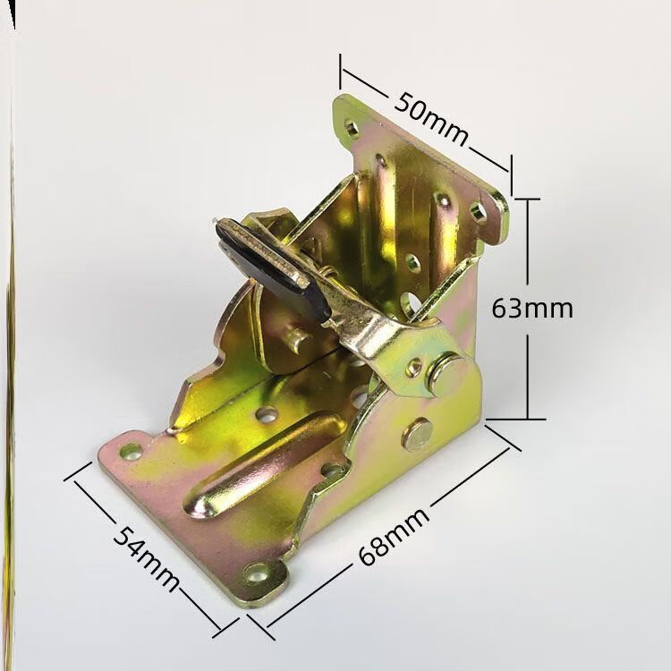 折叠餐桌五金配件90度直角铰链90度加厚自锁折叠铰链桌凳折页扣件 90