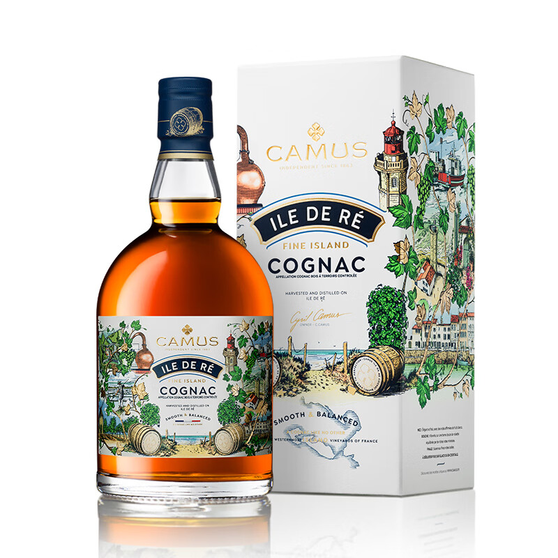 卡慕(camus)雷岛 干邑白兰地礼盒装 700ml 法国进口洋酒 1瓶 700ml 雷