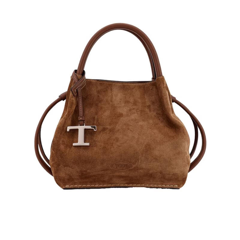 托德斯女式單肩包可拆卸肩帶大容量手提通勤休閑包 棕色 均碼