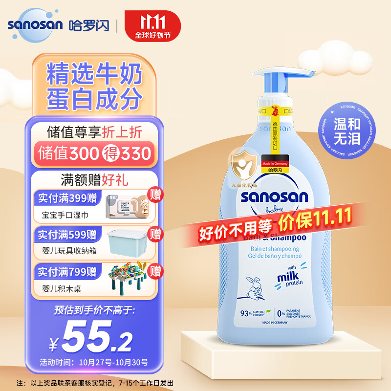 哈罗闪（sanosan）婴儿洗发沐浴露二合一400ml 【0-3岁】儿童洗发水沐浴液易冲洗怎么样,好用不?
