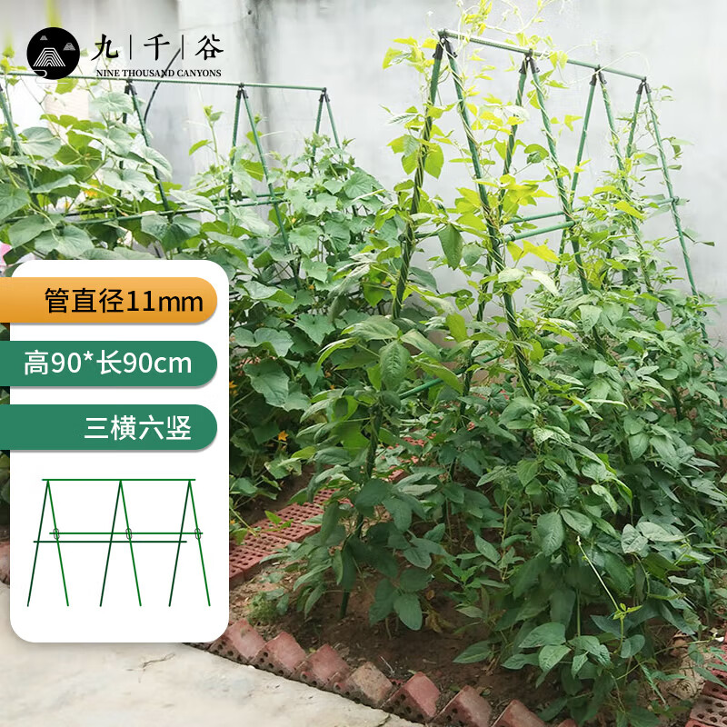 九千谷 园艺支架阳台花园植物攀爬架豆角黄瓜架种菜支撑架 三横六竖90