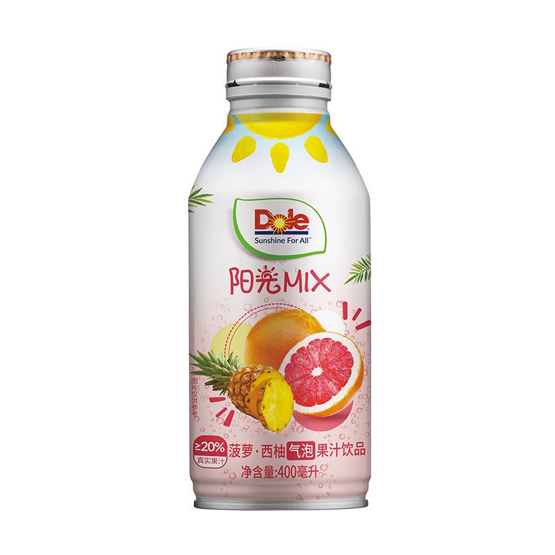 都乐（DOLE）菠萝西柚气泡水400ml*1瓶无添加蔗糖0脂肪果味夏季解渴饮品单瓶装