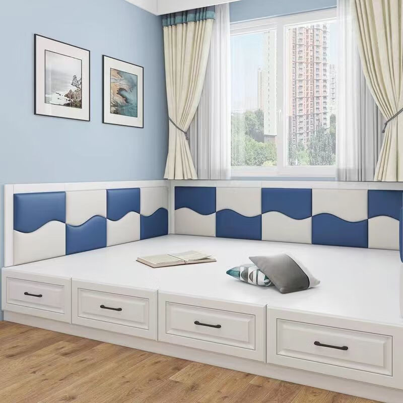 山头林村榻榻米软包墙围无甲醛定制床围炕围墙贴背景墙防撞电热炕自粘