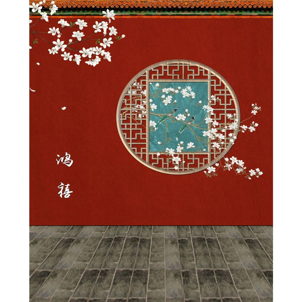 季函象新古装背景布故宫红墙古典复古拍照背景全家福古风摄影直播背景