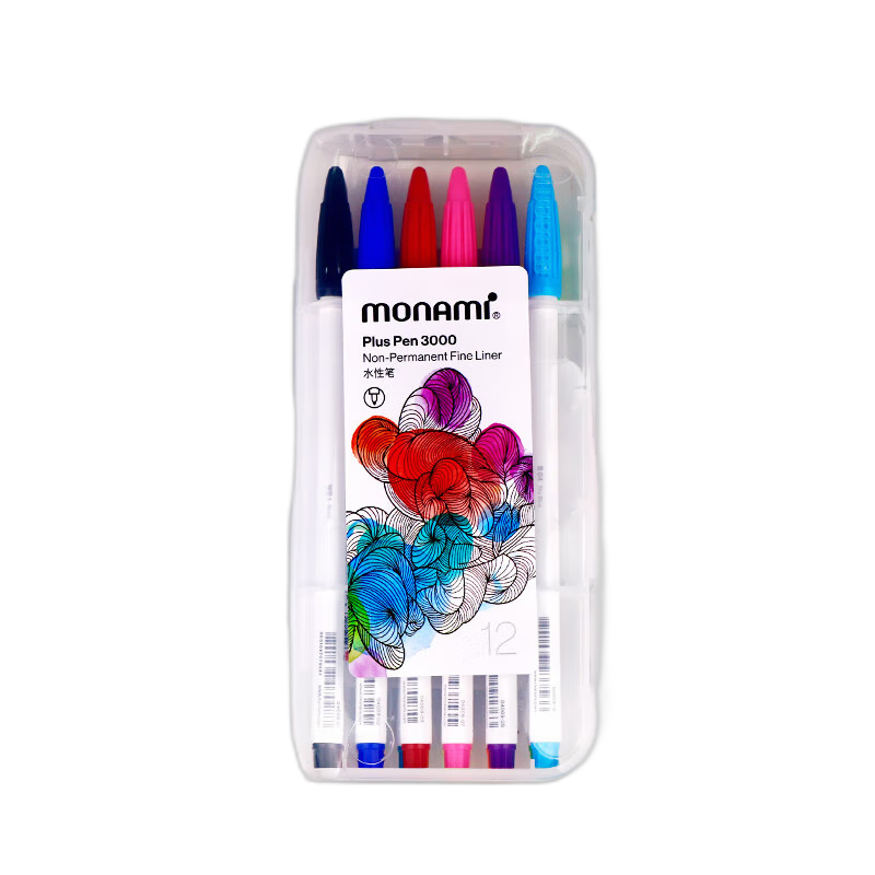 Ľ������monami����P3000��ά��ˮ�Աʲ�ɫ���Ա���װˮ�ʱʹ��߱����ʱʳ���12ɫ04009Z12-Rˮ�ʱ� 15.8Ԫ