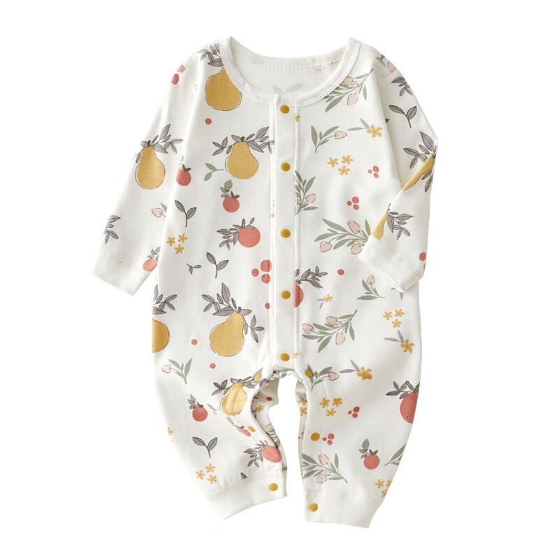 贝肽斯婴儿衣服宝宝连体衣季哈衣爬服四季居家长袖睡衣精选 热带果园 90cm