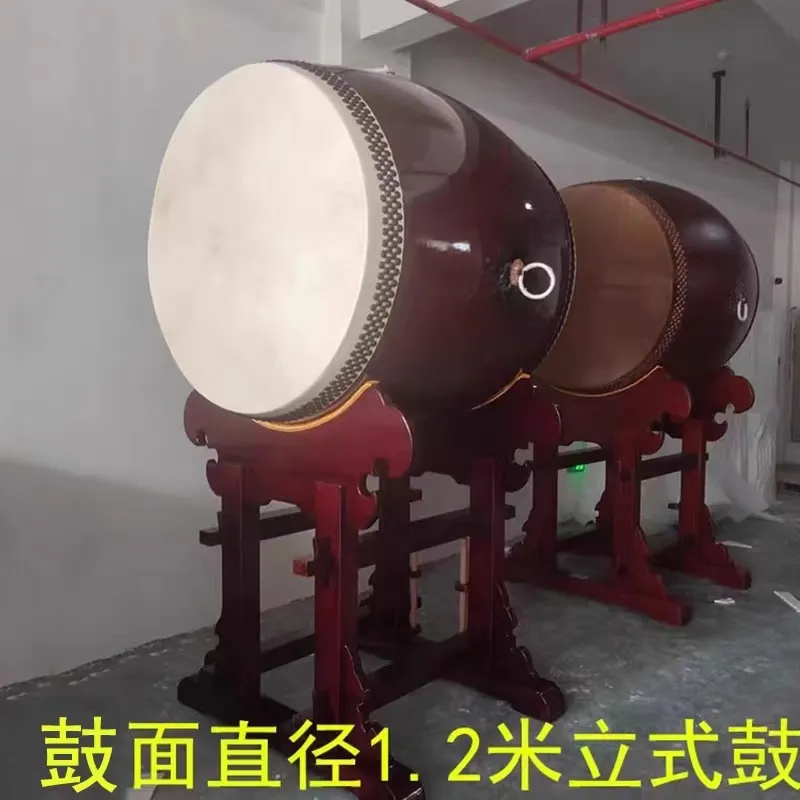 台湾鼓牛皮鼓寺庙寺院鼓立式鼓架大鼓风雷鼓钟鼓楼法器大殿鼓 75cm