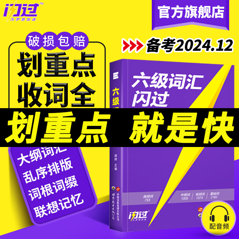 【备考2024.12】六级词汇闪过单词书真题试卷巨微英语六级词汇闪过历年真题逐句精解专项训练大学cet6全套复习资料 【备考2024.12】六级词汇闪过