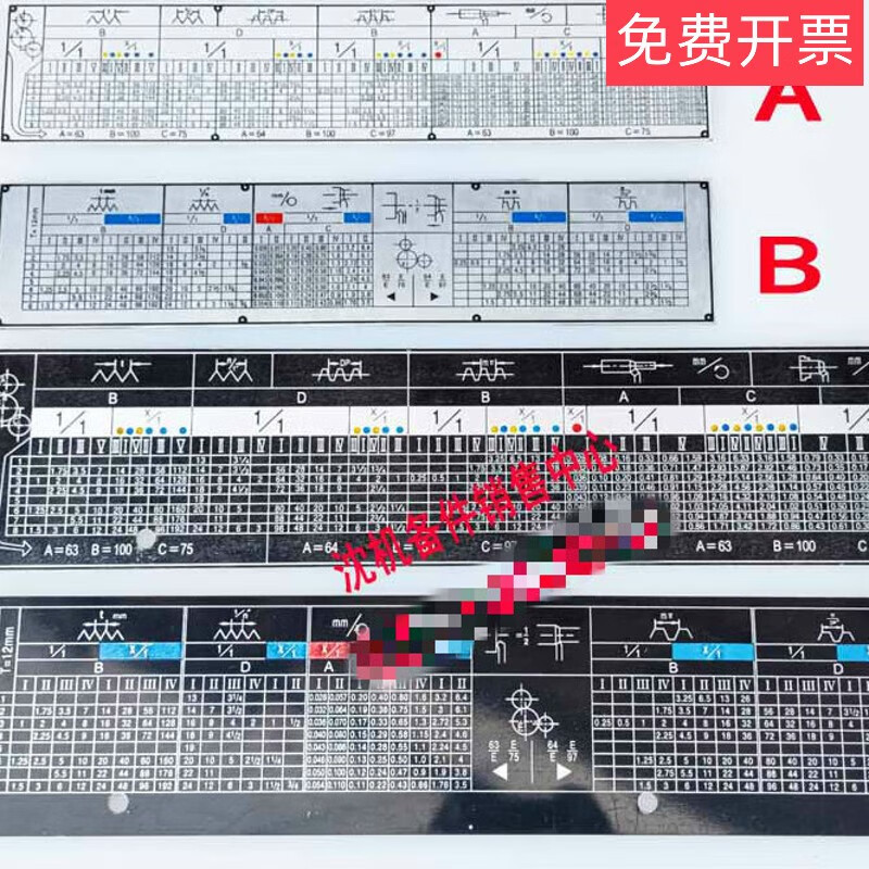 普通车床螺纹铭牌解读图片