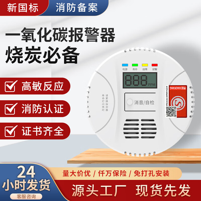 立可安一氧化碳报警器煤炉烧炭警报器蜂窝煤烧炭报警器防CO中毒探测器 新国标一氧化碳报警器（经济款）