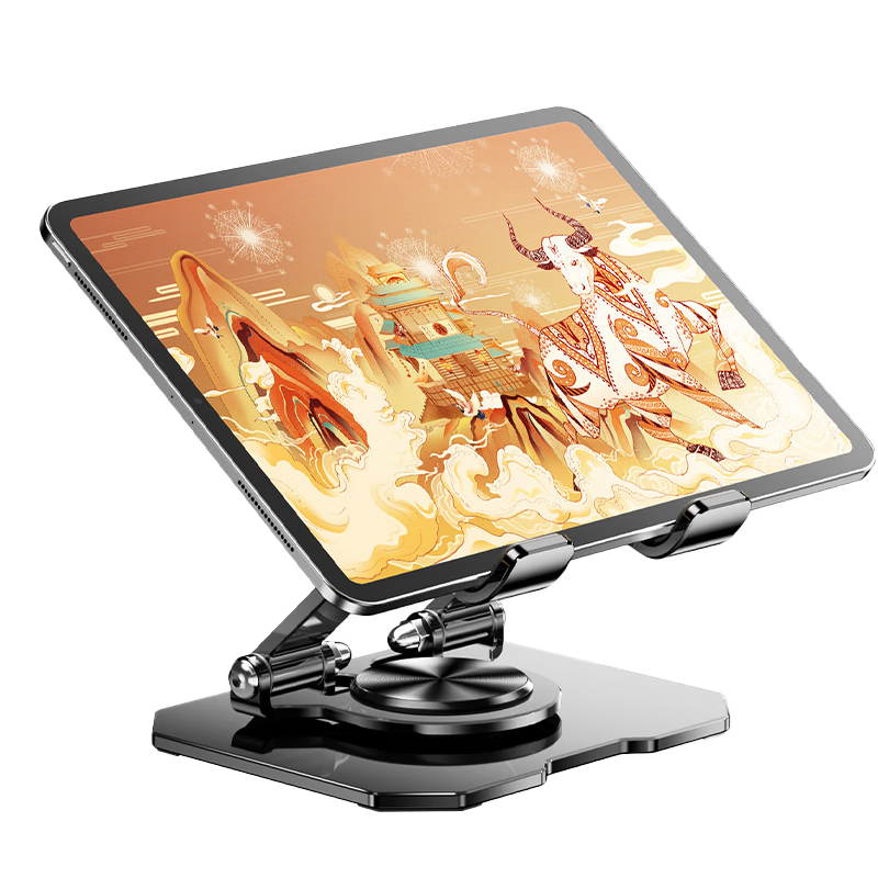 百亿补贴:硕图平板支架ipad桌面手机支架360°多功能旋转折叠款懒人支撑架子吃鸡网课绘画金属直播视频手机通用28元