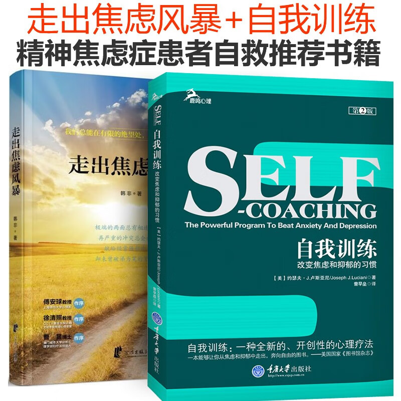 正版 自我训练：改变焦虑和抑郁的习惯+走出焦虑风暴 精神焦虑症患者自救书籍