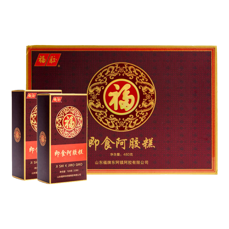 福牌阿胶 即食阿胶糕阿胶块480g（阿胶添加量25%）滋补营养品礼盒送父母