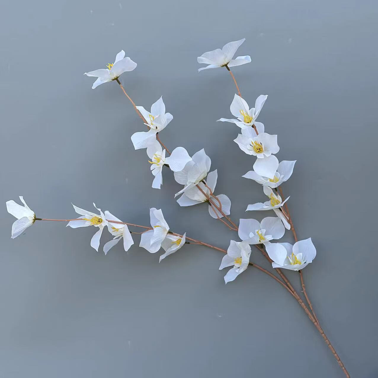 合欢花路引花排婚礼礼堂家居装饰摆件布置假花花材道具 白色合欢花