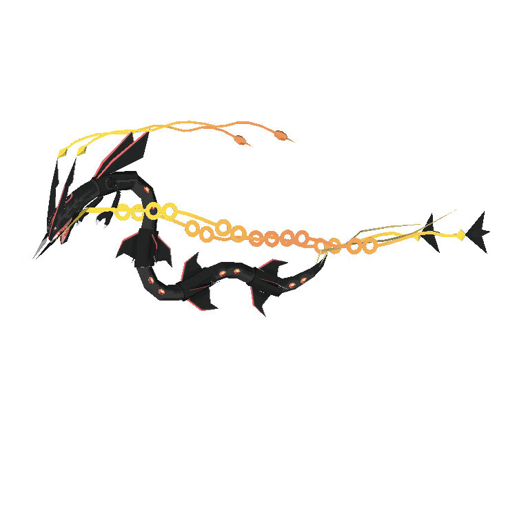 卓狮mega裂空座摆件纸模型玩具口袋妖怪神奇精灵宝可梦384 黑色款