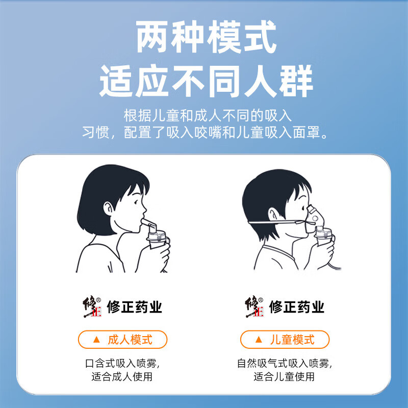 修正雾化机器儿童家用医用成人雾化机婴幼儿咳嗽哮喘面罩便携压缩式雾化仪 医用级压缩式雾化器
