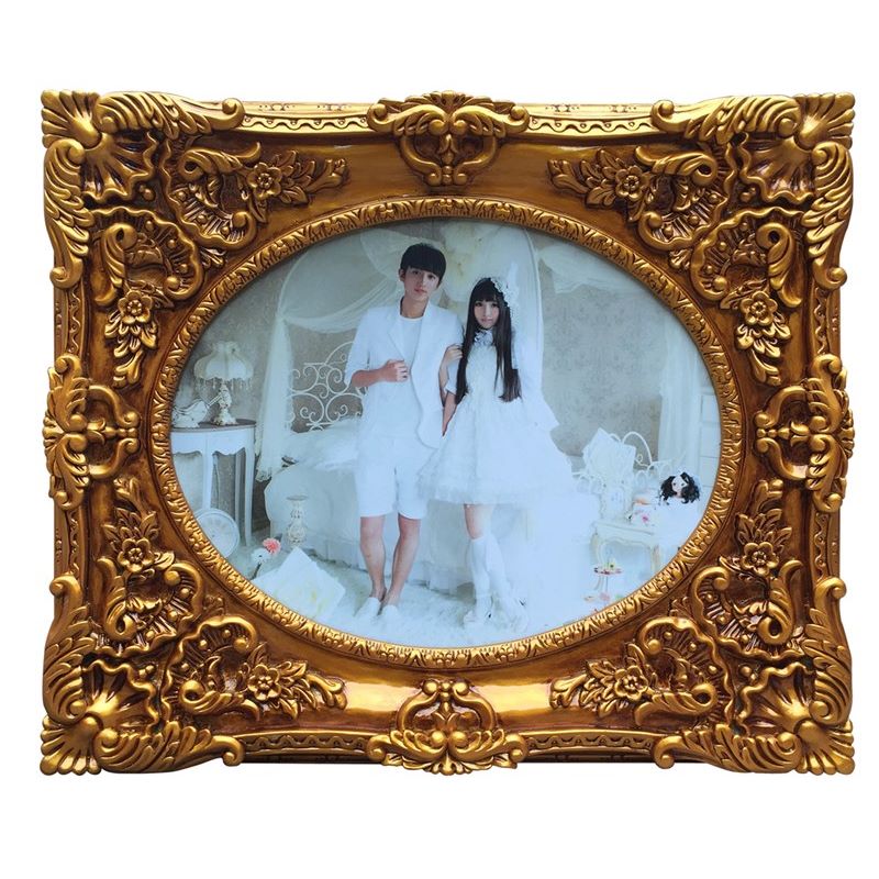 画框油画框影楼结婚婚庆装饰框婚纱照摆台挂墙框 仿古金 10寸单空框
