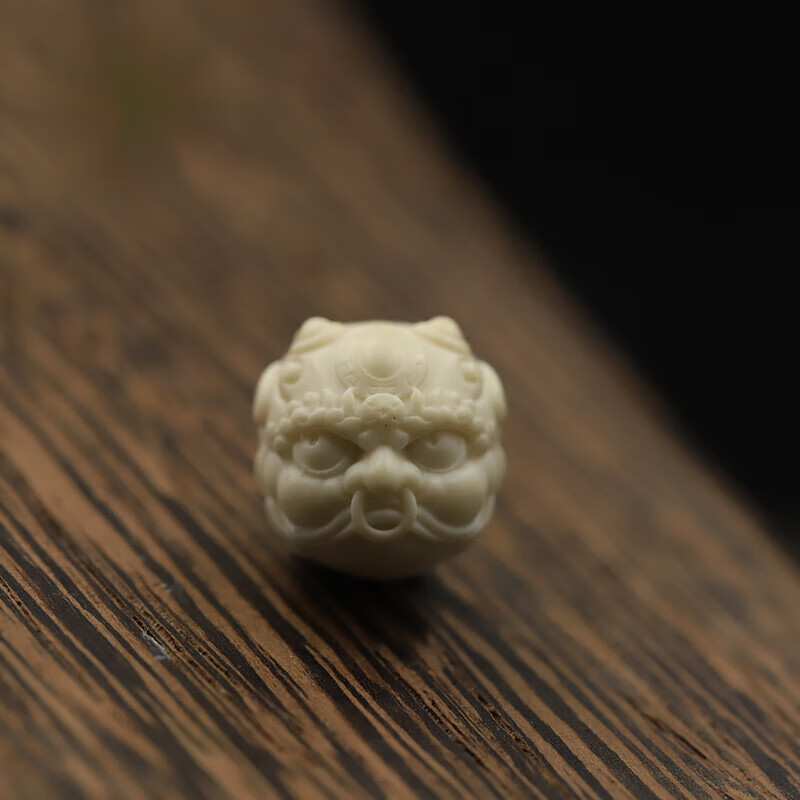 鹿角根付配珠龙珠神兽貔貅雕刻件 长子 囚牛 猛犸牙款 长子 囚牛