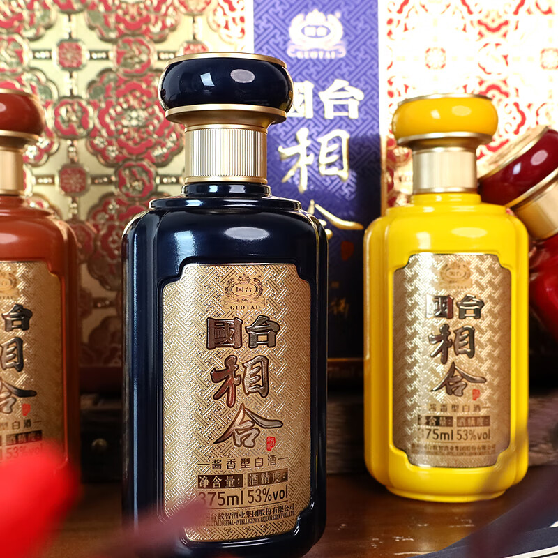 国台福禄寿喜【4瓶礼盒装】 53度酱香型白酒 大师亲签 53度 375mL 4瓶 礼盒含礼品袋