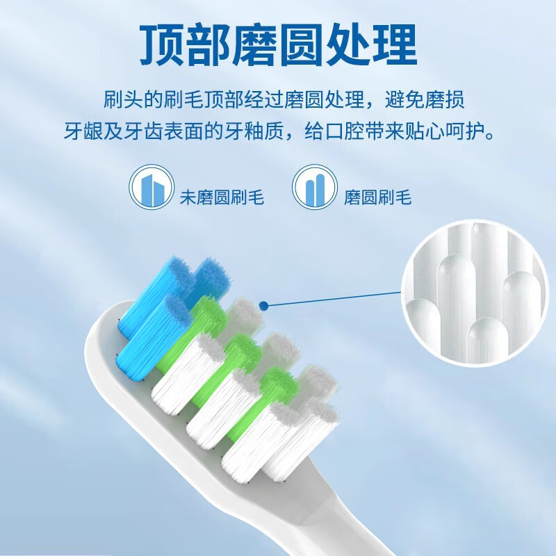 隽悦适配苏宁极物电动牙刷头V1A/V7A/S/V4B/M1-A/LBT203515牙刷替换刷头 6支 黑色清洁型