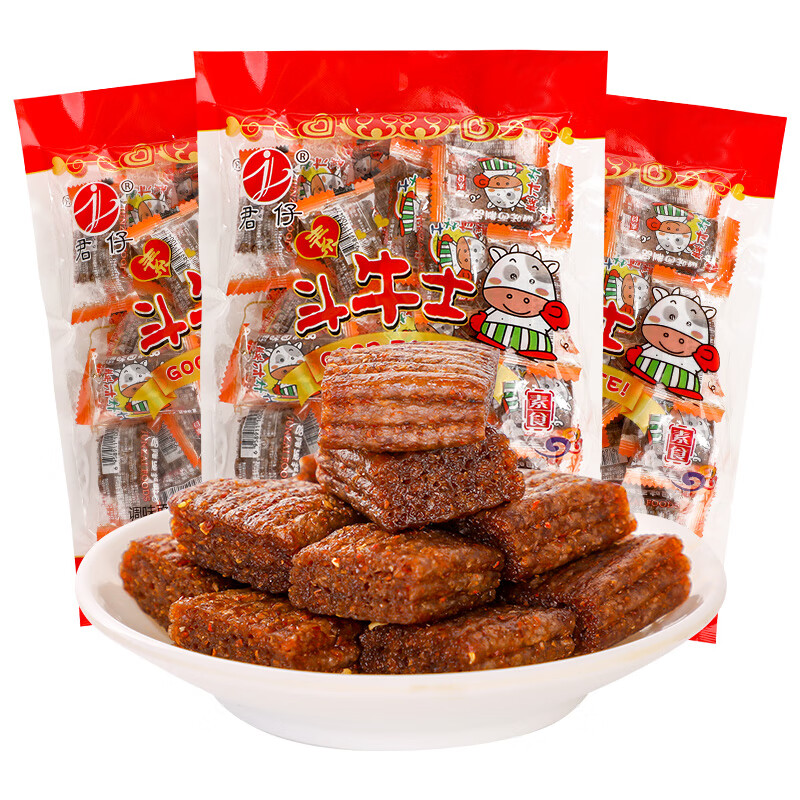 君仔大刀肉斗牛士辣條208g麻辣味小包裝即食懷舊休閑熬夜宿舍零食 200g 1大包（約34個）約