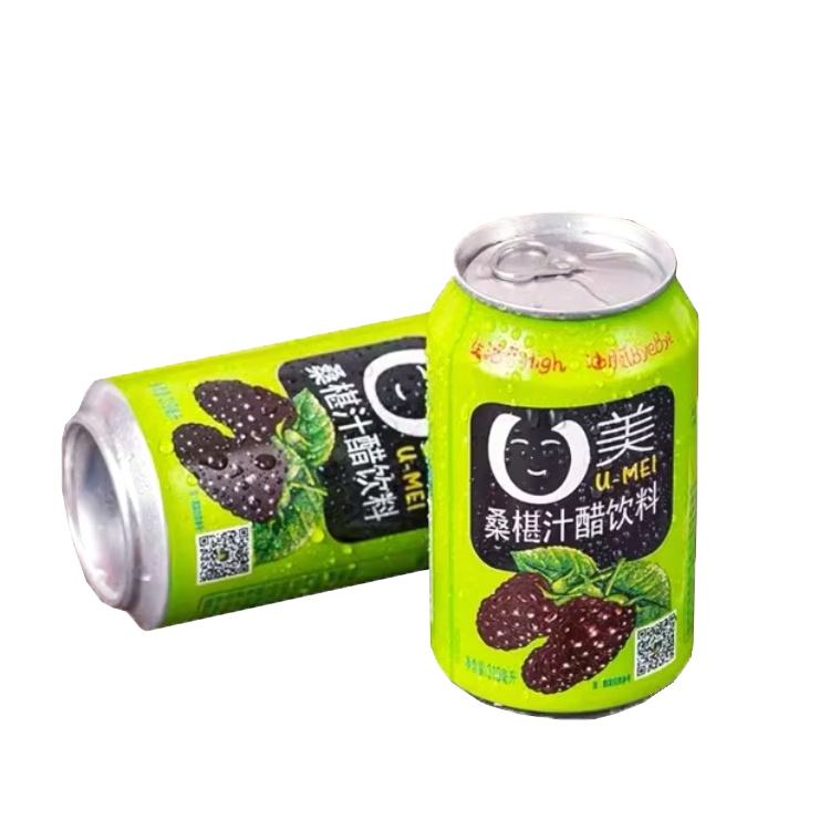 閬洲U美桑椹汁醋飲料罐裝四川閬中特產(chǎn)桑葚果醋飲品火鍋冒菜解油膩 4箱【共48罐*310ml】