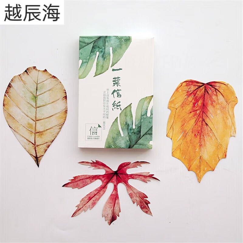 树叶形状异形创意明信片 文艺风趣味书签小清新卡片情人节留言卡 一叶