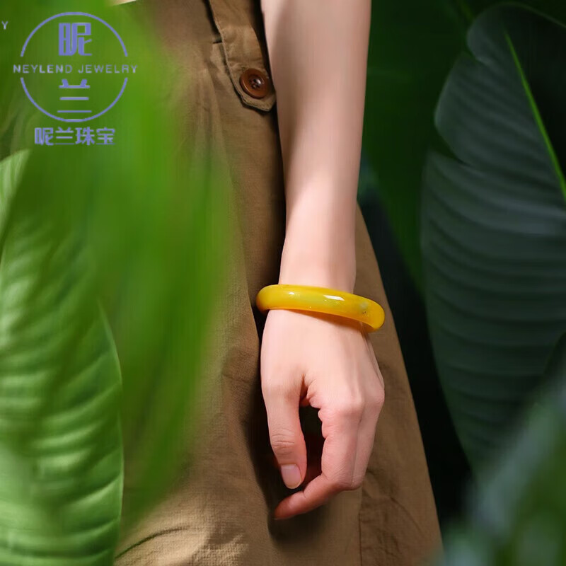 天l然黄玛瑙女小众风冰透玉镯子金丝玉圆条黄玉髓玉石 2号黄玛瑙手镯