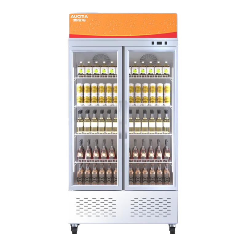 澳柯瑪（AUCMA）展示柜冷藏保鮮柜 雙開(kāi)門(mén)立式冰柜飲料柜商用冰箱冷柜風(fēng)直冷麻辣燙超市便利店蔬菜水果啤酒酒水柜 風(fēng)直冷 550升 1米  LSC-560BXC
